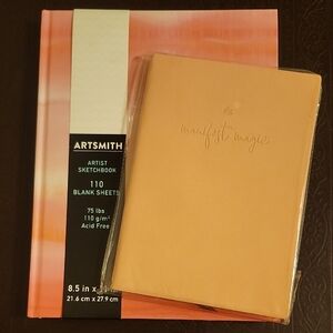 Artsmith Artist Sketchbook & Pink Notebook Set
